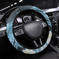 Piko Hawaiian Steering Wheel Cover Blue Galaxy Spiral Plumeria Tribal Patterns DT05 Universal Fit Blue - Polynesian Pride