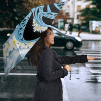 Piko Hawaiian Umbrella Blue Galaxy Spiral Plumeria Tribal Patterns DT05 - Polynesian Pride