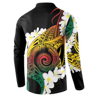 Piko Hawaiian Button Sweatshirt Gradient Spiral Plumeria Tribal Patterns DT05 - Polynesian Pride