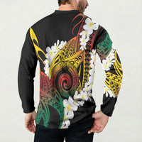 Piko Hawaiian Button Sweatshirt Gradient Spiral Plumeria Tribal Patterns DT05 - Polynesian Pride