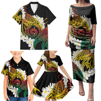 Piko Hawaiian Family Matching Puletasi and Hawaiian Shirt Gradient Spiral Plumeria Tribal Patterns DT05 - Polynesian Pride