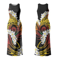 Piko Hawaiian Family Matching Tank Maxi Dress and Hawaiian Shirt Gradient Spiral Plumeria Tribal Patterns DT05 Mom's Dress Multicolor - Polynesian Pride