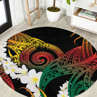 Piko Hawaiian Round Carpet Gradient Spiral Plumeria Tribal Patterns DT05 Multicolor - Polynesian Pride