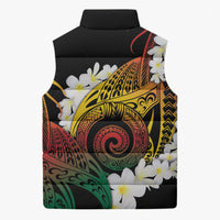 Piko Hawaiian Sleeveless Puffer Jacket Gradient Spiral Plumeria Tribal Patterns DT05 - Polynesian Pride
