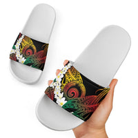 Piko Hawaiian Slide Sandals Gradient Spiral Plumeria Tribal Patterns DT05 - Polynesian Pride