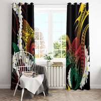 Piko Hawaiian Window Curtain Gradient Spiral Plumeria Tribal Patterns DT05 - Polynesian Pride
