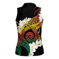 Piko Hawaiian Women Sleeveless Polo Shirt Gradient Spiral Plumeria Tribal Patterns DT05 - Polynesian Pride