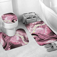 Piko Hawaiian Bathroom Set Pink Galaxy Spiral Plumeria Tribal Patterns DT05 Mat Set Only (3 pcs) One Size Pink - Polynesian Pride