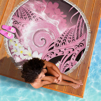 Piko Hawaiian Beach Blanket Pink Galaxy Spiral Plumeria Tribal Patterns DT05 - Polynesian Pride