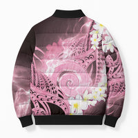Piko Hawaiian Bomber Puffer Jacket Pink Galaxy Spiral Plumeria Tribal Patterns DT05 - Polynesian Pride