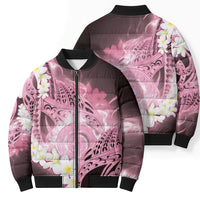 Piko Hawaiian Bomber Puffer Jacket Pink Galaxy Spiral Plumeria Tribal Patterns DT05 - Polynesian Pride