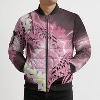 Piko Hawaiian Bomber Puffer Jacket Pink Galaxy Spiral Plumeria Tribal Patterns DT05 - Polynesian Pride