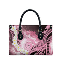 Piko Hawaiian Leather Bag Pink Galaxy Spiral Plumeria Tribal Patterns DT05 - Polynesian Pride