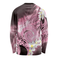 Piko Hawaiian Long Sleeve Shirt Pink Galaxy Spiral Plumeria Tribal Patterns DT05 - Polynesian Pride