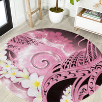 Piko Hawaiian Round Carpet Pink Galaxy Spiral Plumeria Tribal Patterns DT05 Pink - Polynesian Pride