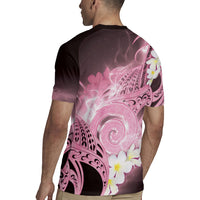 Piko Hawaiian Rugby Jersey Pink Galaxy Spiral Plumeria Tribal Patterns DT05 - Polynesian Pride