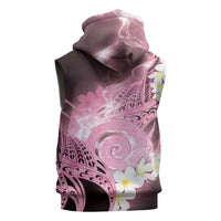 Piko Hawaiian Sleeveless Hoodie Pink Galaxy Spiral Plumeria Tribal Patterns DT05 - Polynesian Pride