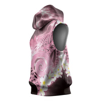 Piko Hawaiian Sleeveless Hoodie Pink Galaxy Spiral Plumeria Tribal Patterns DT05 - Polynesian Pride
