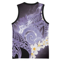 Piko Hawaiian Basketball Jersey Purple Galaxy Spiral Plumeria Tribal Patterns DT05 - Polynesian Pride