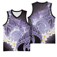 Piko Hawaiian Basketball Jersey Purple Galaxy Spiral Plumeria Tribal Patterns DT05 - Polynesian Pride