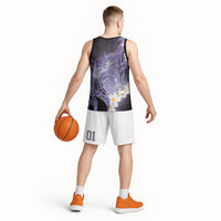 Piko Hawaiian Basketball Jersey Purple Galaxy Spiral Plumeria Tribal Patterns DT05 - Polynesian Pride
