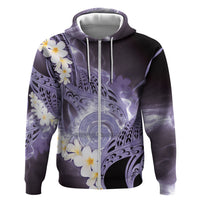 Piko Hawaiian Hoodie Purple Galaxy Spiral Plumeria Tribal Patterns DT05 Zip Hoodie Purple - Polynesian Pride