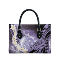 Piko Hawaiian Leather Bag Purple Galaxy Spiral Plumeria Tribal Patterns DT05 - Polynesian Pride
