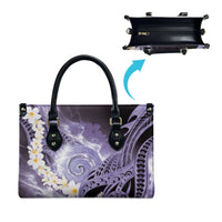 Piko Hawaiian Leather Bag Purple Galaxy Spiral Plumeria Tribal Patterns DT05 - Polynesian Pride