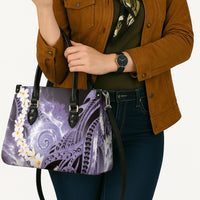 Piko Hawaiian Leather Bag Purple Galaxy Spiral Plumeria Tribal Patterns DT05 - Polynesian Pride