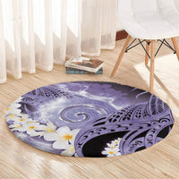 Piko Hawaiian Round Carpet Purple Galaxy Spiral Plumeria Tribal Patterns DT05 - Polynesian Pride