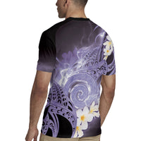 Piko Hawaiian Rugby Jersey Purple Galaxy Spiral Plumeria Tribal Patterns DT05 - Polynesian Pride