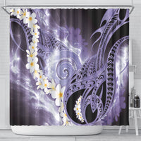 Piko Hawaiian Shower Curtain Purple Galaxy Spiral Plumeria Tribal Patterns DT05 - Polynesian Pride