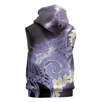 Piko Hawaiian Sleeveless Hoodie Purple Galaxy Spiral Plumeria Tribal Patterns DT05 - Polynesian Pride