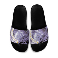 Piko Hawaiian Slide Sandals Purple Galaxy Spiral Plumeria Tribal Patterns DT05 Purple - Polynesian Pride