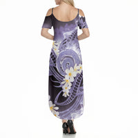 Piko Hawaiian Summer Maxi Dress Purple Galaxy Spiral Plumeria Tribal Patterns DT05 - Polynesian Pride