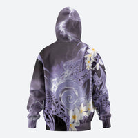Piko Hawaiian Zip Hoodie Purple Galaxy Spiral Plumeria Tribal Patterns DT05 - Polynesian Pride