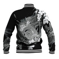 Piko Hawaiian Baseball Jacket Monochrome Galaxy Spiral Plumeria Tribal Patterns DT05 - Polynesian Pride