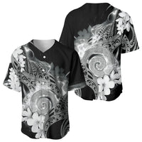 Piko Hawaiian Baseball Jersey Monochrome Galaxy Spiral Plumeria Tribal Patterns DT05 - Polynesian Pride