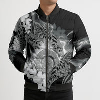 Piko Hawaiian Bomber Puffer Jacket Monochrome Galaxy Spiral Plumeria Tribal Patterns DT05 - Polynesian Pride