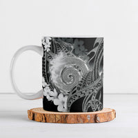 Piko Hawaiian Ceramic Mug Monochrome Galaxy Spiral Plumeria Tribal Patterns DT05 Black - Polynesian Pride