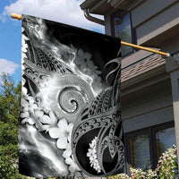 Piko Hawaiian Garden Flag Monochrome Galaxy Spiral Plumeria Tribal Patterns DT05 - Polynesian Pride