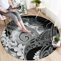 Piko Hawaiian Round Carpet Monochrome Galaxy Spiral Plumeria Tribal Patterns DT05 - Polynesian Pride