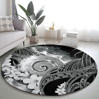 Piko Hawaiian Round Carpet Monochrome Galaxy Spiral Plumeria Tribal Patterns DT05 - Polynesian Pride
