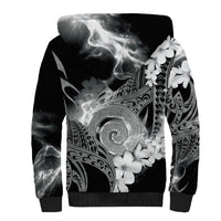 Piko Hawaiian Sherpa Hoodie Monochrome Galaxy Spiral Plumeria Tribal Patterns DT05 - Polynesian Pride