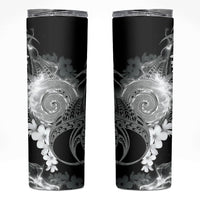Piko Hawaiian Skinny Tumbler Monochrome Galaxy Spiral Plumeria Tribal Patterns DT05 Black - Polynesian Pride