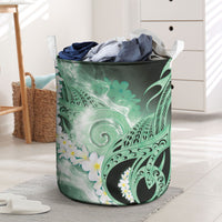 Piko Hawaiian Laundry Basket Green Galaxy Spiral Plumeria Tribal Patterns DT05 Green - Polynesian Pride