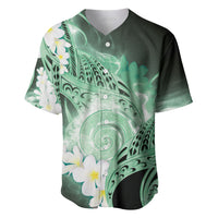 Piko Hawaiian Baseball Jersey Green Galaxy Spiral Plumeria Tribal Patterns DT05 Green - Polynesian Pride