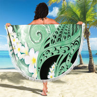 Piko Hawaiian Beach Blanket Green Galaxy Spiral Plumeria Tribal Patterns DT05 - Polynesian Pride
