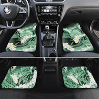 Piko Hawaiian Car Mats Green Galaxy Spiral Plumeria Tribal Patterns DT05 Set 4pcs Green - Polynesian Pride