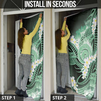 Piko Hawaiian Door Cover Green Galaxy Spiral Plumeria Tribal Patterns DT05 - Polynesian Pride